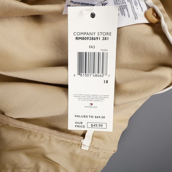 Tommy Hilfiger Womens 18 Flat Front Wide Leg Pants Chinos Causal Business Preppy - Picture 10 of 11